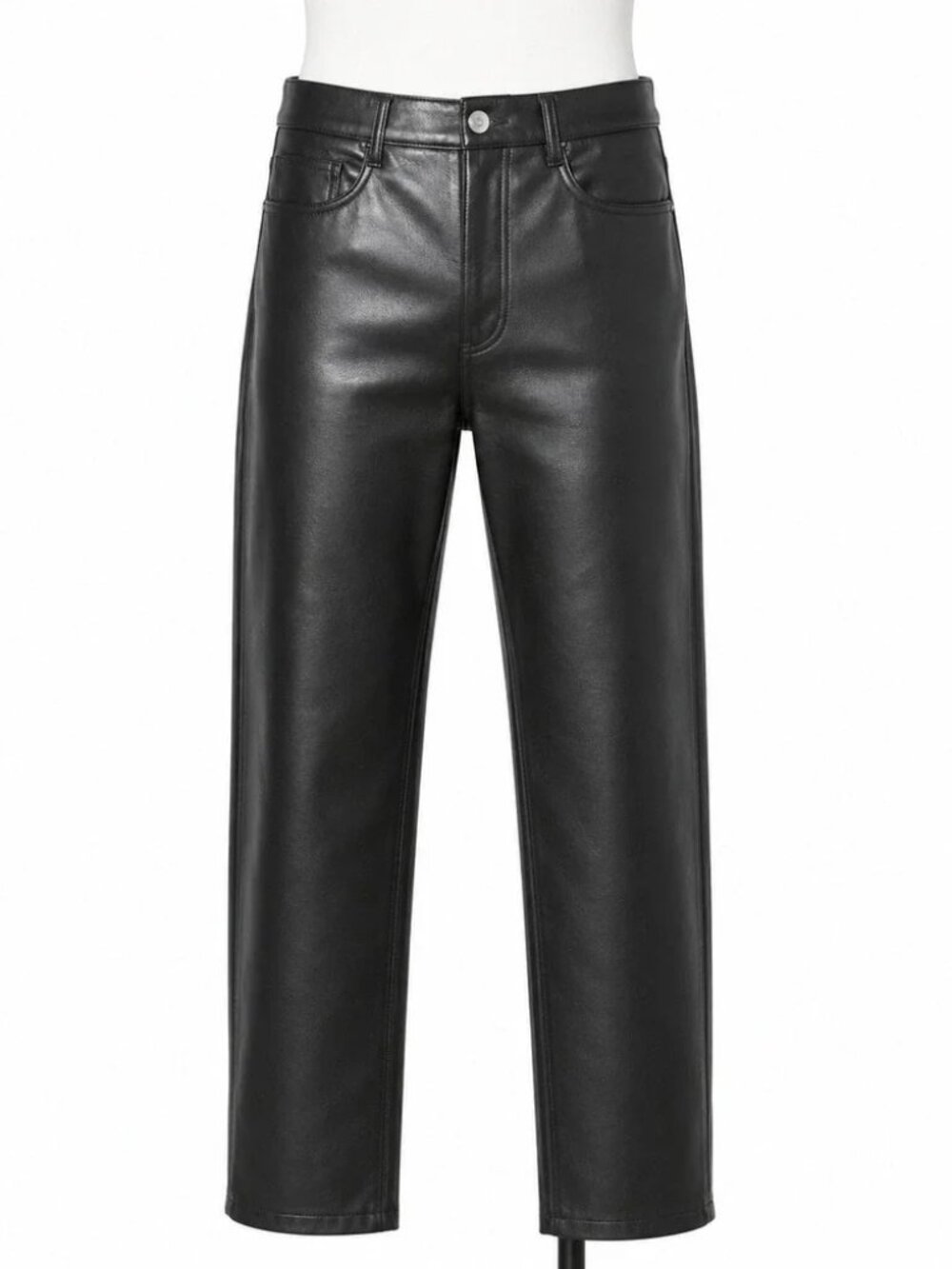 Aritzia Wilfred Faux Leather Pants Black Womens 4 Straight Leg Vegan